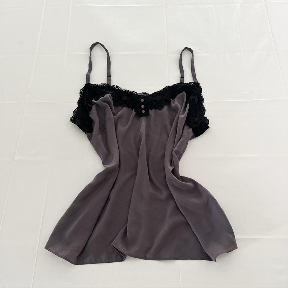 City Chic Black Lace and Gray Chemise